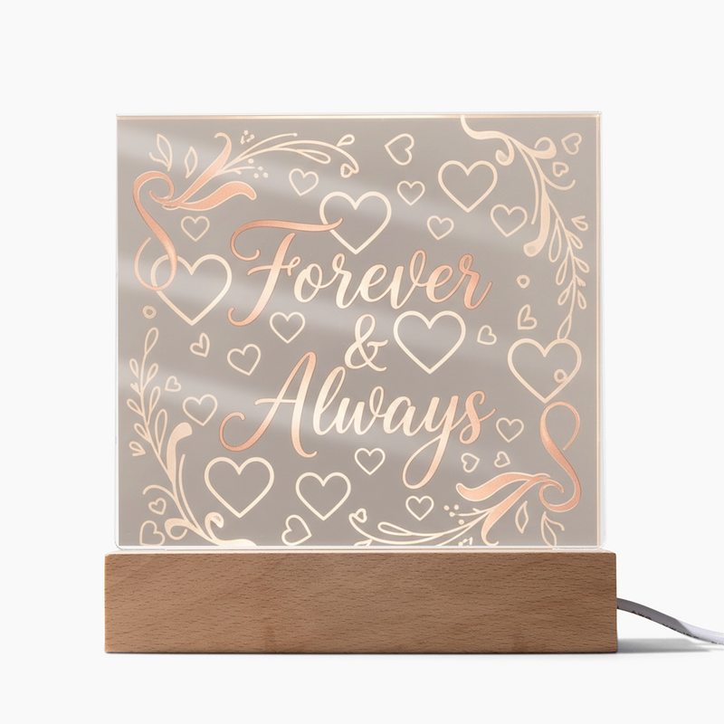 Forever & Always LED Acrylic Plaque - A Love That Shines Bright