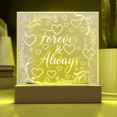 Forever & Always LED Acrylic Plaque - A Love That Shines Bright