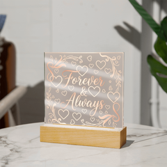 Forever & Always LED Acrylic Plaque - A Love That Shines Bright