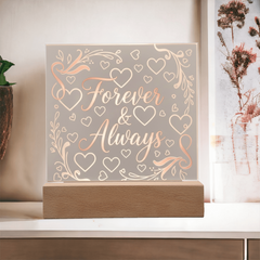 Forever & Always LED Acrylic Plaque - A Love That Shines Bright