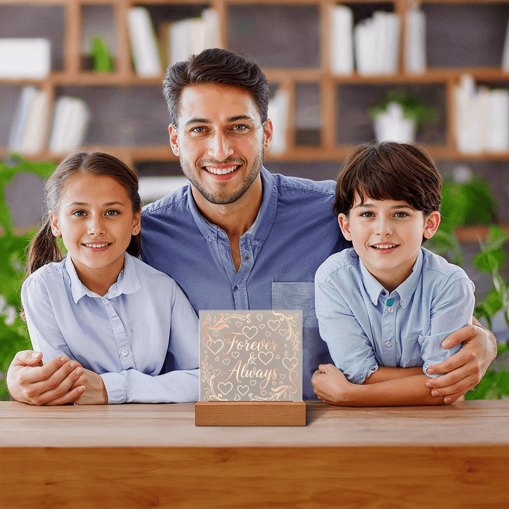 Forever & Always LED Acrylic Plaque - A Love That Shines Bright