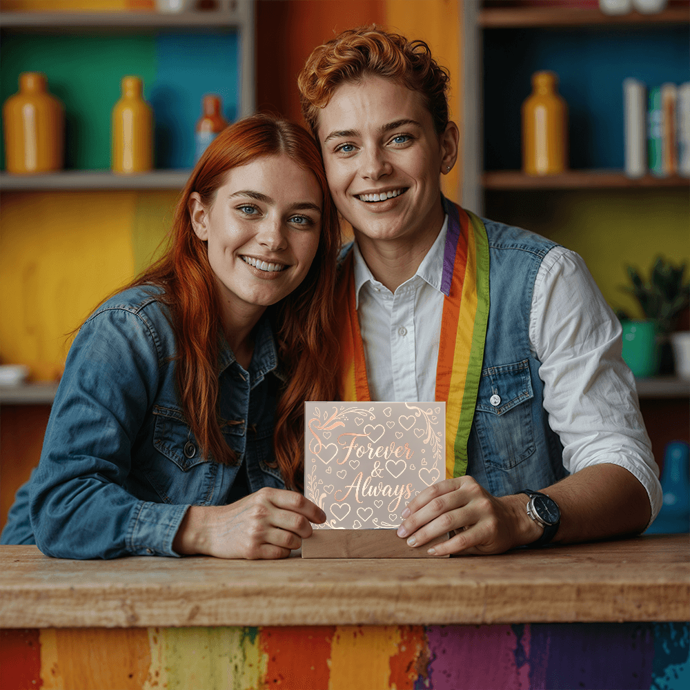 Forever & Always LED Acrylic Plaque - A Love That Shines Bright