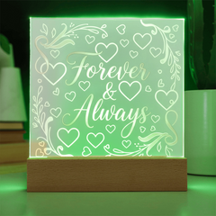 Forever & Always LED Acrylic Plaque - A Love That Shines Bright
