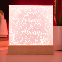 Forever & Always LED Acrylic Plaque - A Love That Shines Bright